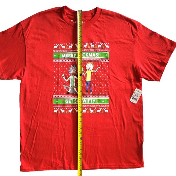 Rick And Morty Merry Rickmas Holiday Shirt XL Get Schwifty Adult Swim New w Tag - Picture 4 of 8